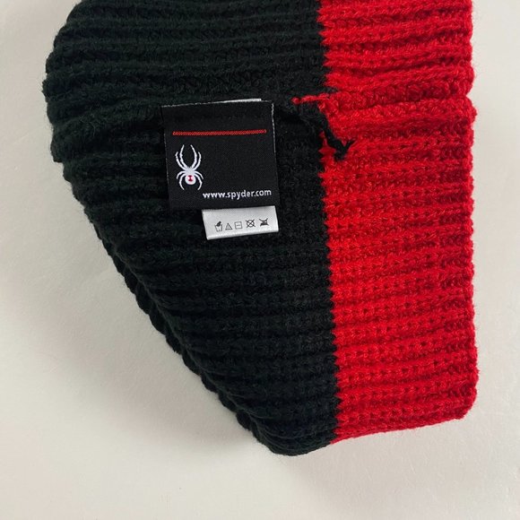 NEW Spyder Color Block Beanie Hat Cap Toque Men's One Size Ski Winter - Picture 7 of 8